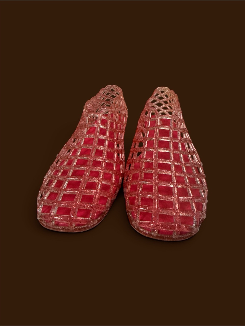 Woven glitter Pink Slip-On Flats for Women